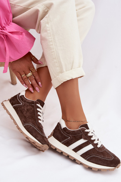 seemisnakhsed Sneakers tüüpi jalanõud Pealiste omad platvormiga S.Barski LR61-7097 Czekoladosissee