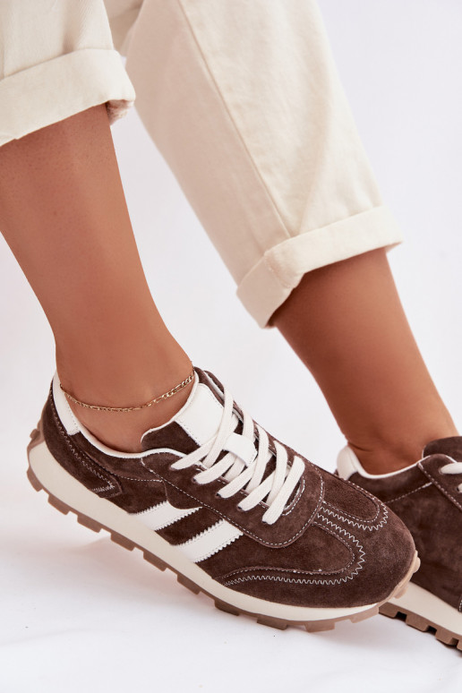 seemisnakhsed Sneakers tüüpi jalanõud Pealiste omad platvormiga S.Barski LR61-7097 Czekoladosissee