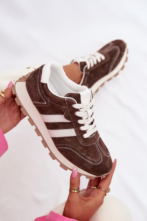 seemisnakhsed Sneakers tüüpi jalanõud Pealiste omad platvormiga S.Barski LR61-7097 Czekoladosissee