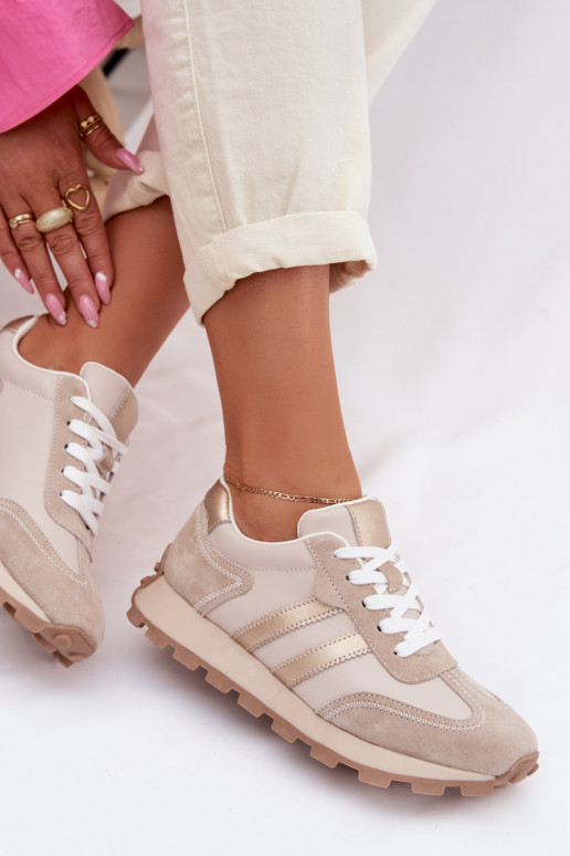 seemisnakhsed Sneakers tüüpi jalanõud Pealiste omad platvormiga S.Barski LR61-7097 beeži värvi