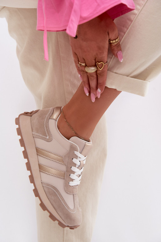 seemisnakhsed Sneakers tüüpi jalanõud Pealiste omad platvormiga S.Barski LR61-7097 beeži värvi