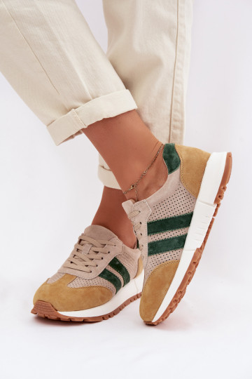 Naiste jalatsid Sneakers mudel naturaalsest sametist liiva-kollase värviga 2