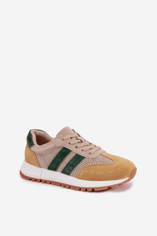 Sneakers tüüpi jalanõud Pealiste omadPealturalnego seemisnakhsedu beeži värvi-Kollased Sellel onrceline