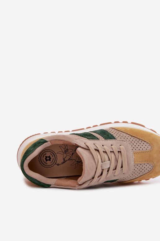 Sneakers tüüpi jalanõud Pealiste omadPealturalnego seemisnakhsedu beeži värvi-Kollased Sellel onrceline