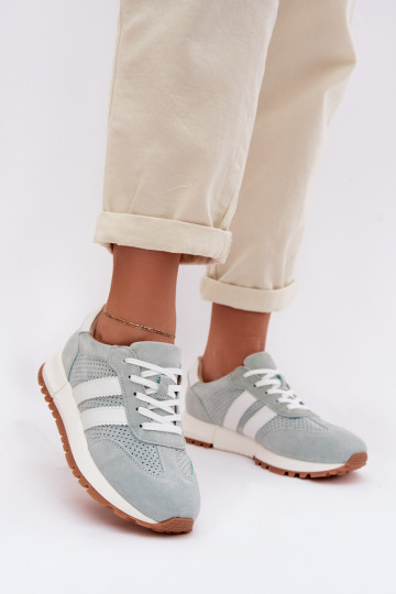 Naiste jalatsid Sneakers mudel naturaalsest sametist mündiroheline värviga 2