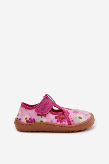 Laste sussid Velcro kinnitusega lilledega Barefoot Frod 2