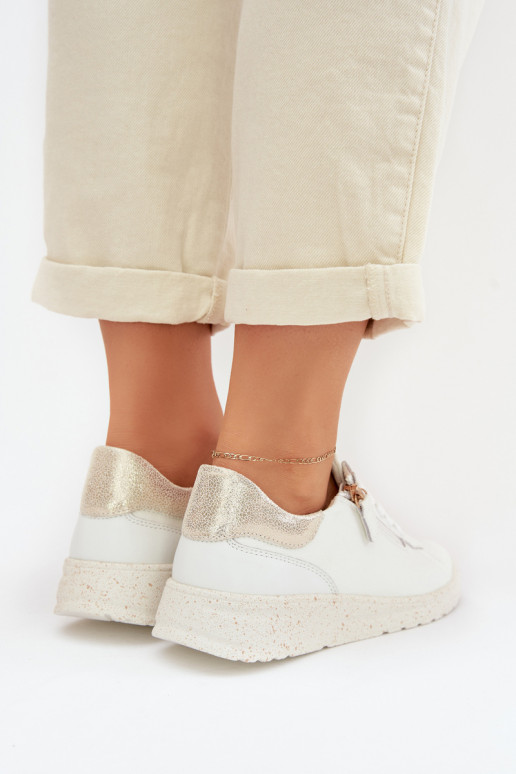 Pealhk jalatsid Pealiste omad tõmblukuga Valget-Kuldset värvi Dorothea