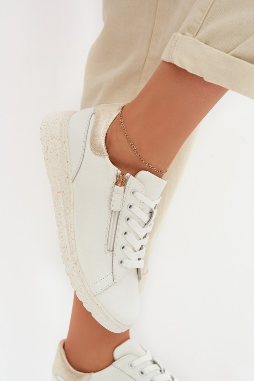 Pealhk jalatsid Pealiste omad tõmblukuga Valget-Kuldset värvi Dorothea