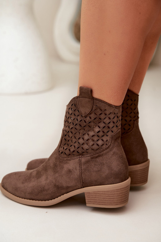 Saapad Pealiste omad kõrge jämeda kontsaga pruunid värvi Briavine