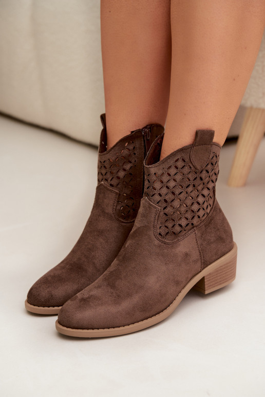 Saapad Pealiste omad kõrge jämeda kontsaga pruunid värvi Briavine