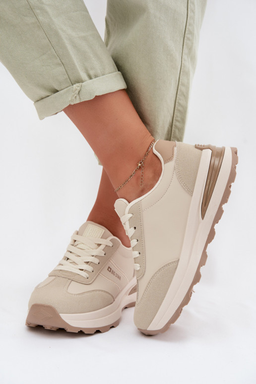 Sneakers tüüpi jalanõud spordijalatsid Pealiste omad Big Star TT274876 HI-POLY SYSTEM beeži värvi