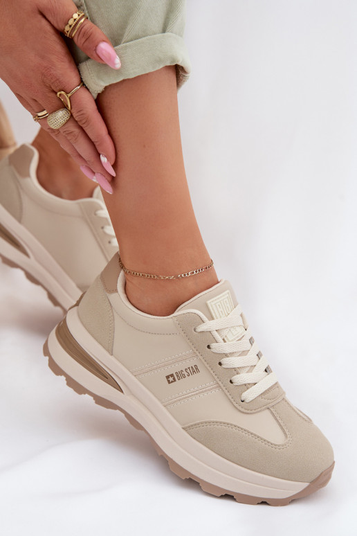 Sneakers tüüpi jalanõud spordijalatsid Pealiste omad Big Star TT274876 HI-POLY SYSTEM beeži värvi