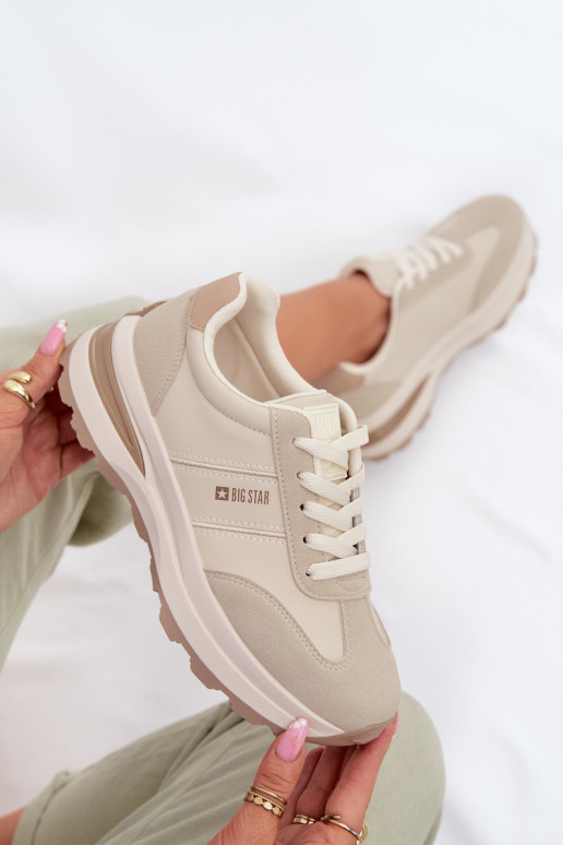 Sneakers tüüpi jalanõud spordijalatsid Pealiste omad Big Star TT274876 HI-POLY SYSTEM beeži värvi