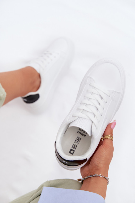 Sneakers tüüpi jalanõud Pealiste omad eko-nahast Big Star TT274928 HI-POLY SYSTEM valget värvi