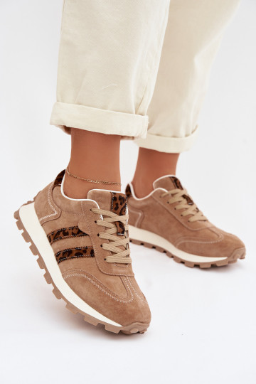 seemisnakhsed Sneakers tüüpi jalanõud Pealiste omad platvormiga leopardimustriga S.Barski LR61-7071 pruunid värvi 2