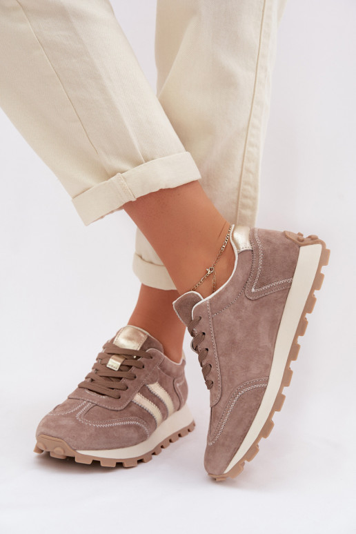 seemisnakhsed Sneakers tüüpi jalanõud Pealiste omad platvormiga S.Barski LR61-7097 beeži värvi