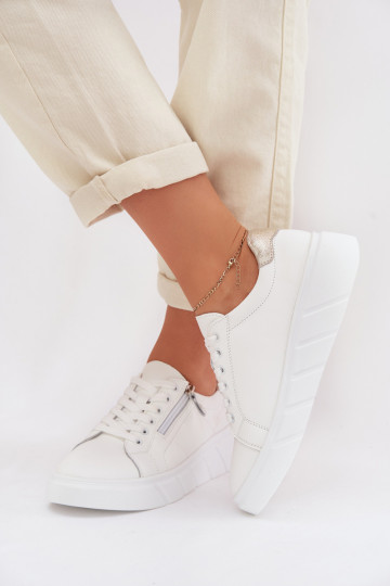 Pealhk jalatsid Pealiste omad tõmblukuga valget värvi Althea