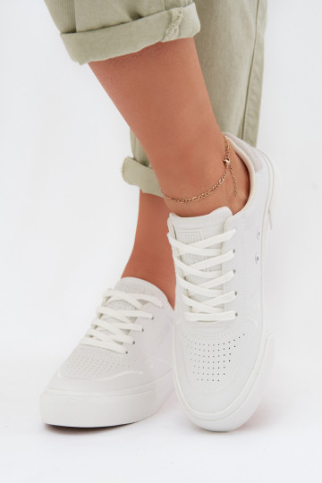 Naisten sneakers-kengät Big Star TT274008 valkoisena