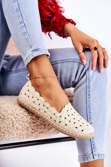 Pealiste omad Slip-on Baleriinad lilledega beeži värvi Vennice 2