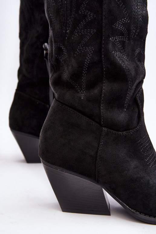 Pealiste omad pika säärega saapad Kauboi saapad kõrge jämeda kontsaga msuud Sloana