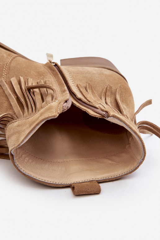 Zazoo 3430 Seemisnahast kingad Pealiste omad narmastega beeži värvi