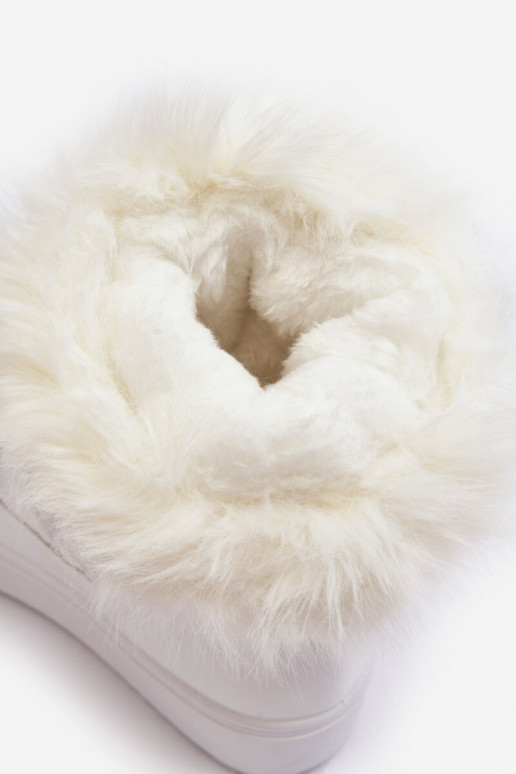 Pealiste omad nööpidega lumesaapad nööritavad valget värvi Santero - valget värvi