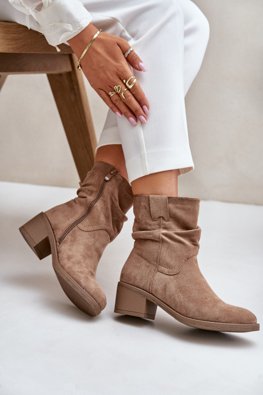 voodriga Pealiste poolsaapad Korjatud pealsega Sellel ondala kontsaga beeži värvi Zinanya