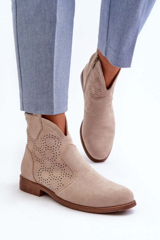 Saapad Pealiste omad laiade nööridega Elevandiluu värvi S.Barski HY66-151