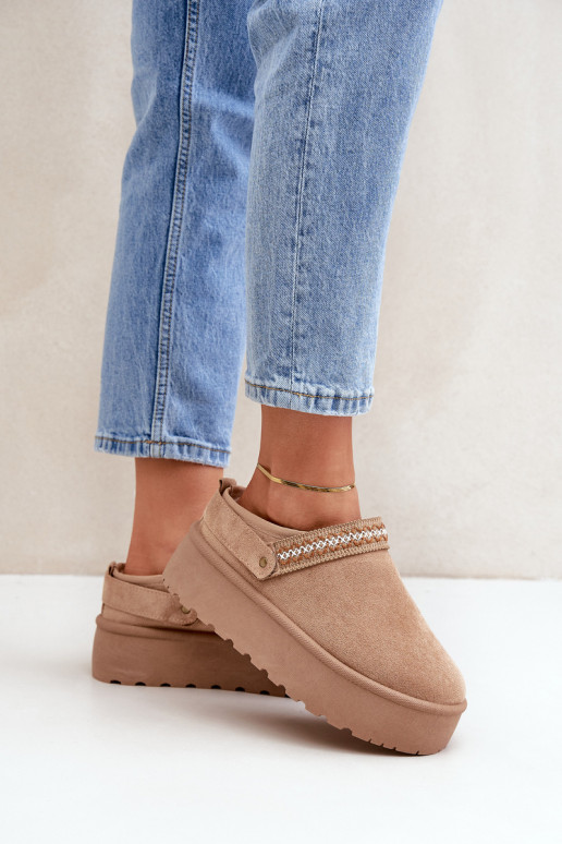 nööpidega lumesaapad Koos Ornate Haftem beeži värvi Selithria