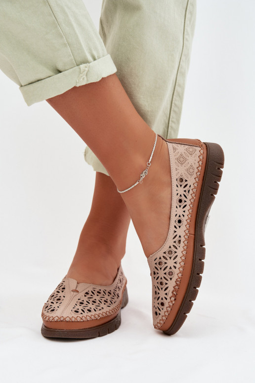 Ažuursed baleriinad Pealiste omadPealturalnej Skóry Sergio Leone SP-006 Tumeroosad värvi