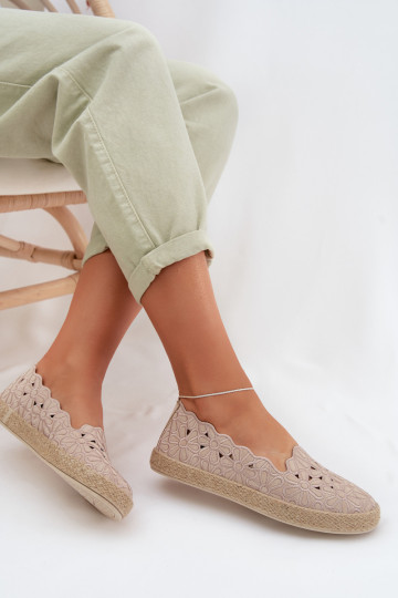 Espadrillid Ažuurne lilledega beeži värvi Merivelle
