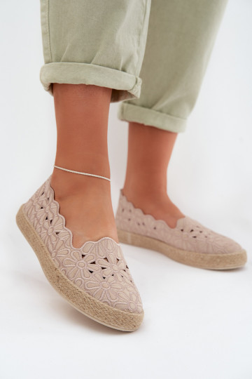 Espadrillid Ažuurne lilledega beeži värvi Merivelle 2