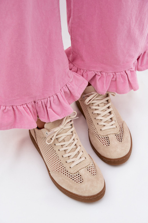 Pealhk seemisnakhsed Sneakers tüüpi jalanõud Pealiste omad võrguga Zazoo N1142 beeži värvi