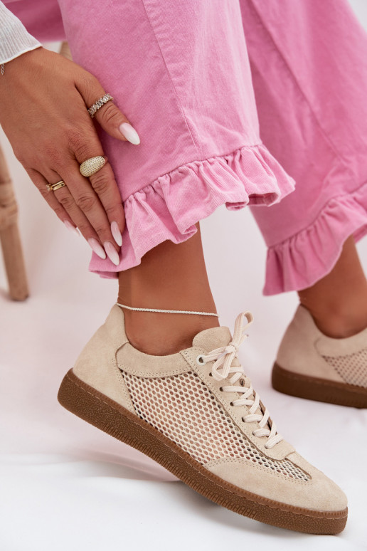 Pealhk seemisnakhsed Sneakers tüüpi jalanõud Pealiste omad võrguga Zazoo N1142 beeži värvi