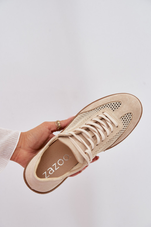 Pealhk seemisnakhsed Sneakers tüüpi jalanõud Pealiste omad võrguga Zazoo N1142 beeži värvi