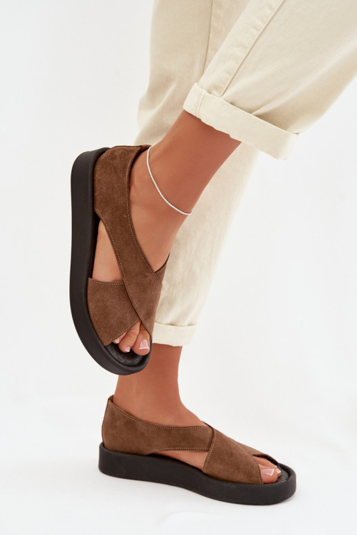 PealistesandaalidPealturalnego seemisnakhsedu Zazoo 3196 pruunid värvi