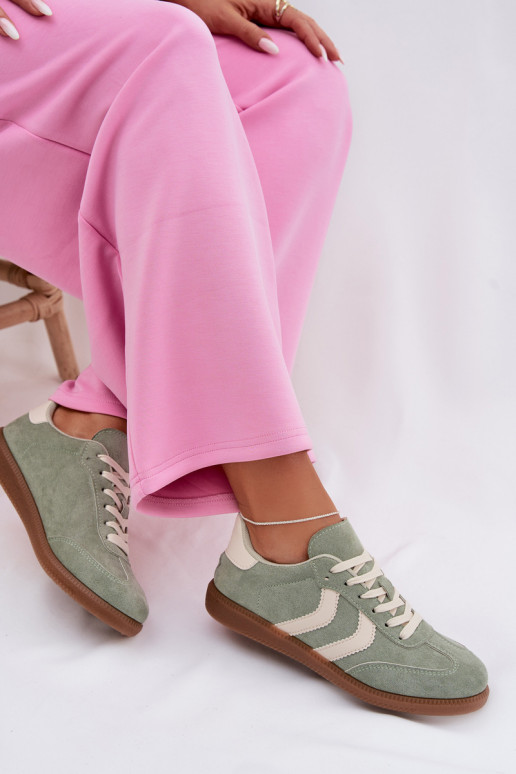 Sneakers tüüpi jalanõud Pealiste omadEco Suedeu Rohelist värvi Jesavella