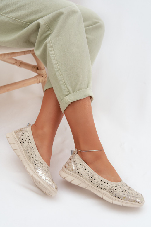 Ažuursed baleriinadPealturalnej Skóry beeži värvi Palorette