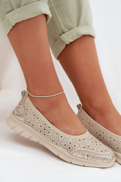 Ažuursed baleriinadPealturalnej Skóry beeži värvi Palorette