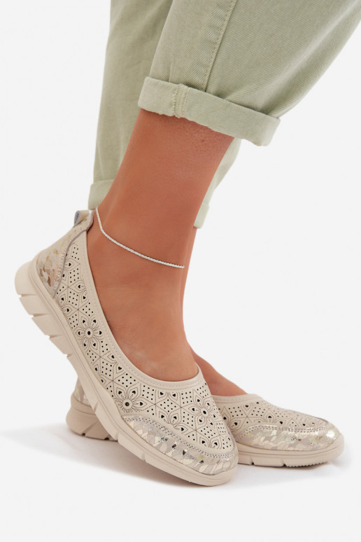 Ažuursed baleriinadPealturalnej Skóry beeži värvi Palorette