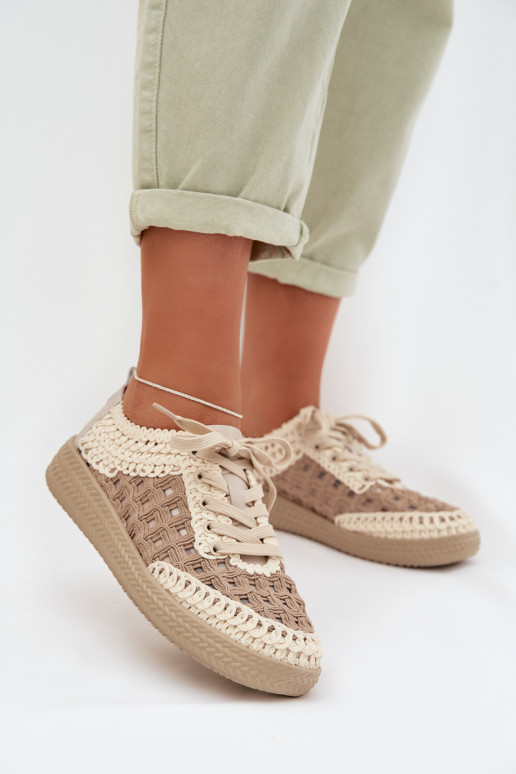 mustriga Pealhk jalatsid Pealiste omad D&A GR61-5951 beeži värvi