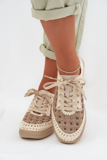 mustriga Pealhk jalatsid Pealiste omad D&A GR61-5951 beeži värvi 2