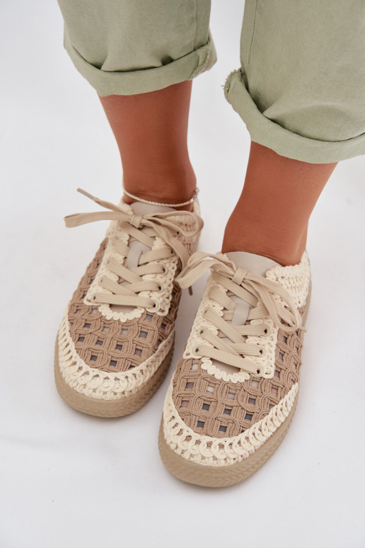 mustriga Pealhk jalatsid Pealiste omad D&A GR61-5951 beeži värvi