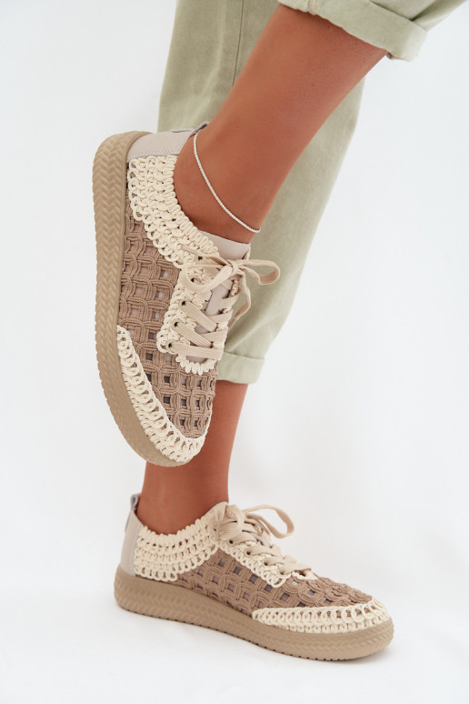 mustriga Pealhk jalatsid Pealiste omad D&A GR61-5951 beeži värvi