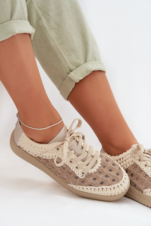 mustriga Pealhk jalatsid Pealiste omad D&A GR61-5951 beeži värvi