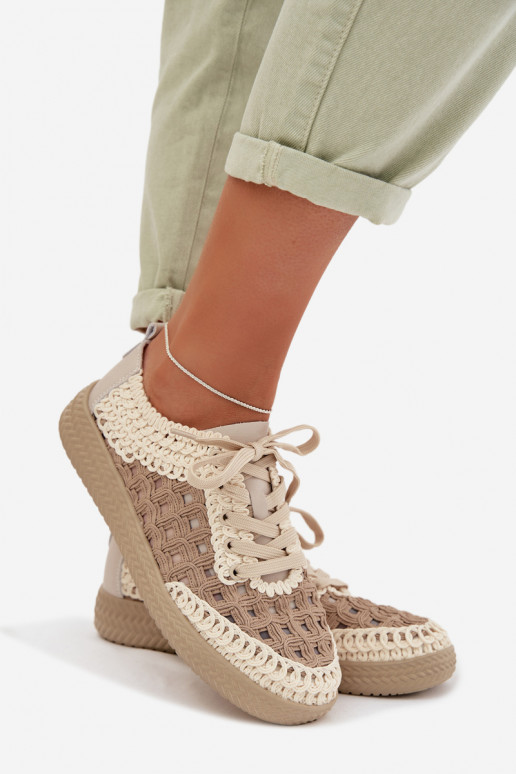 mustriga Pealhk jalatsid Pealiste omad D&A GR61-5951 beeži värvi