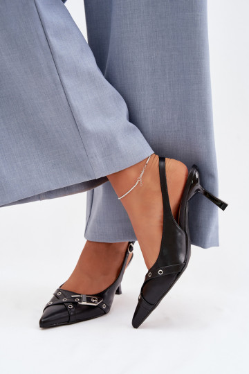 Pealistesandaalid kõrge jämeda kontsaga Triipudega I neetide ja pandlaga msuud Parina 2