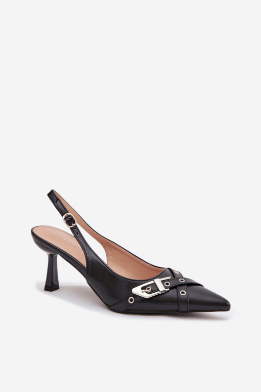 Pealistesandaalid kõrge jämeda kontsaga Triipudega I neetide ja pandlaga msuud Parina