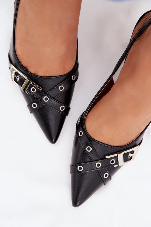 Pealistesandaalid kõrge jämeda kontsaga Triipudega I neetide ja pandlaga msuud Parina