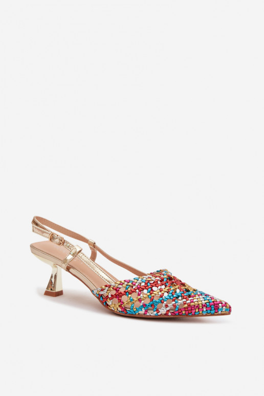 mustriga sandaalid Pealiste omad kõrge jämeda kontsaga Mitmevärvilised Selinae